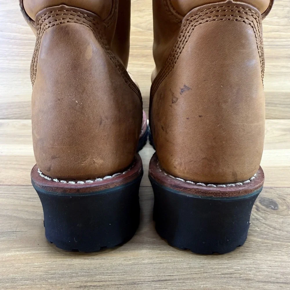 Golden Retriever Steel Toe Waterproof Work Boot Mens 9 D Logger Lug Sole Lace Up